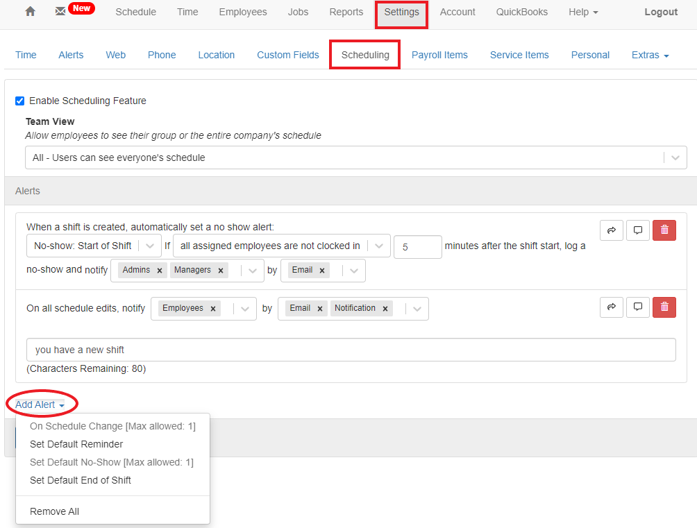 Schedule Notifications Remind Users of Shifts VeriClock