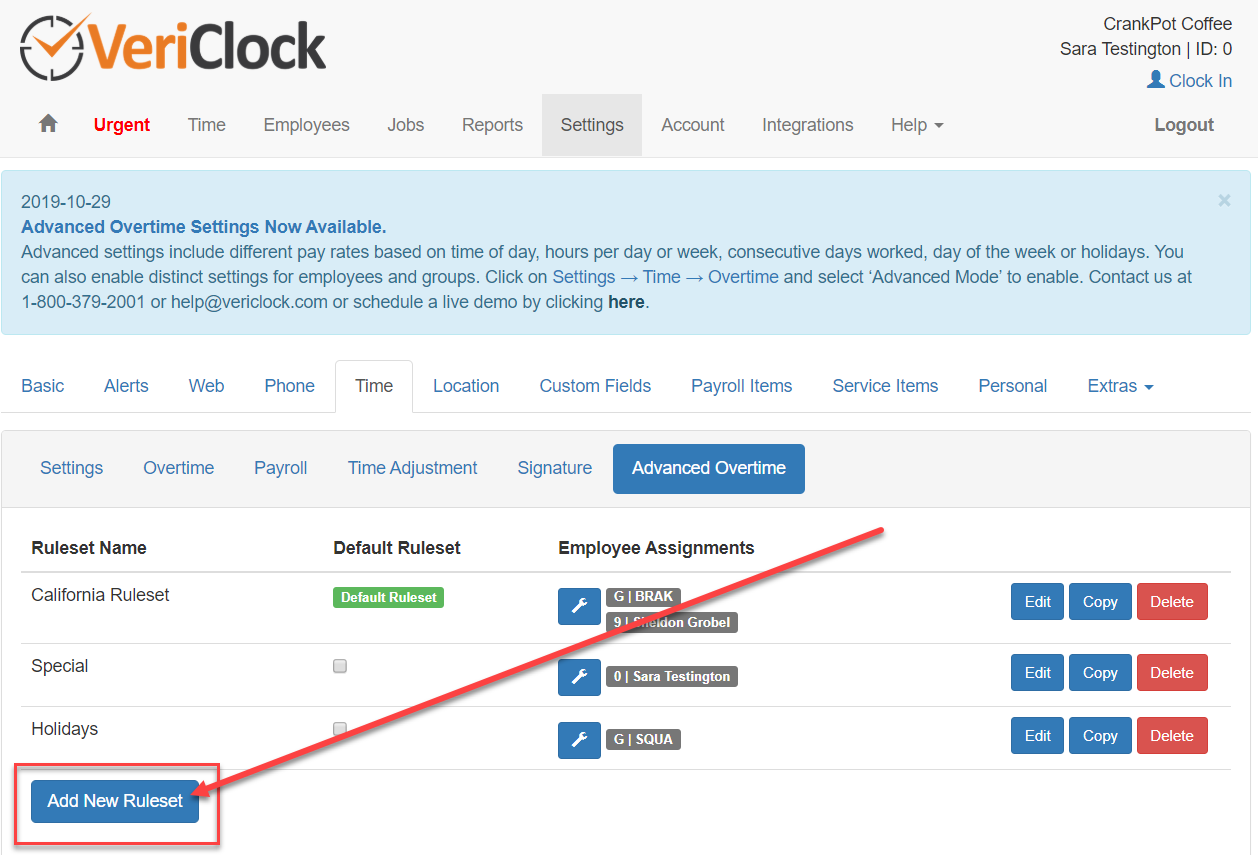 Setting Up Advanced Overtime Rules VeriClock